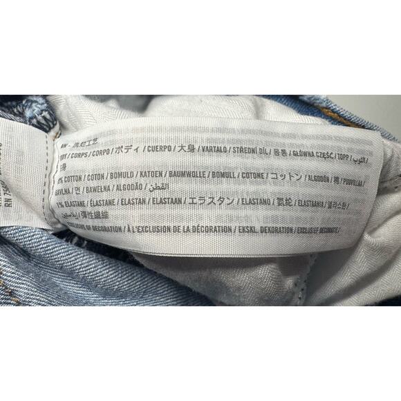 Abercrombie & Fitch High Rise Mom Jeans Light Wash Distressed Ripped Size 33/16 - Picture 10 of 10